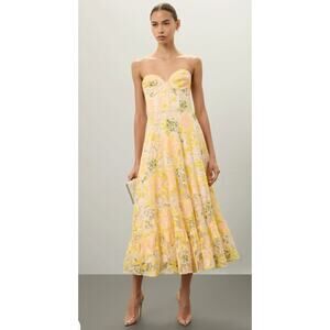 Dress The Population Yellow Floral Carina Dress